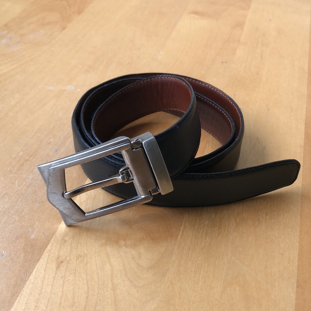 Reversible leather belt